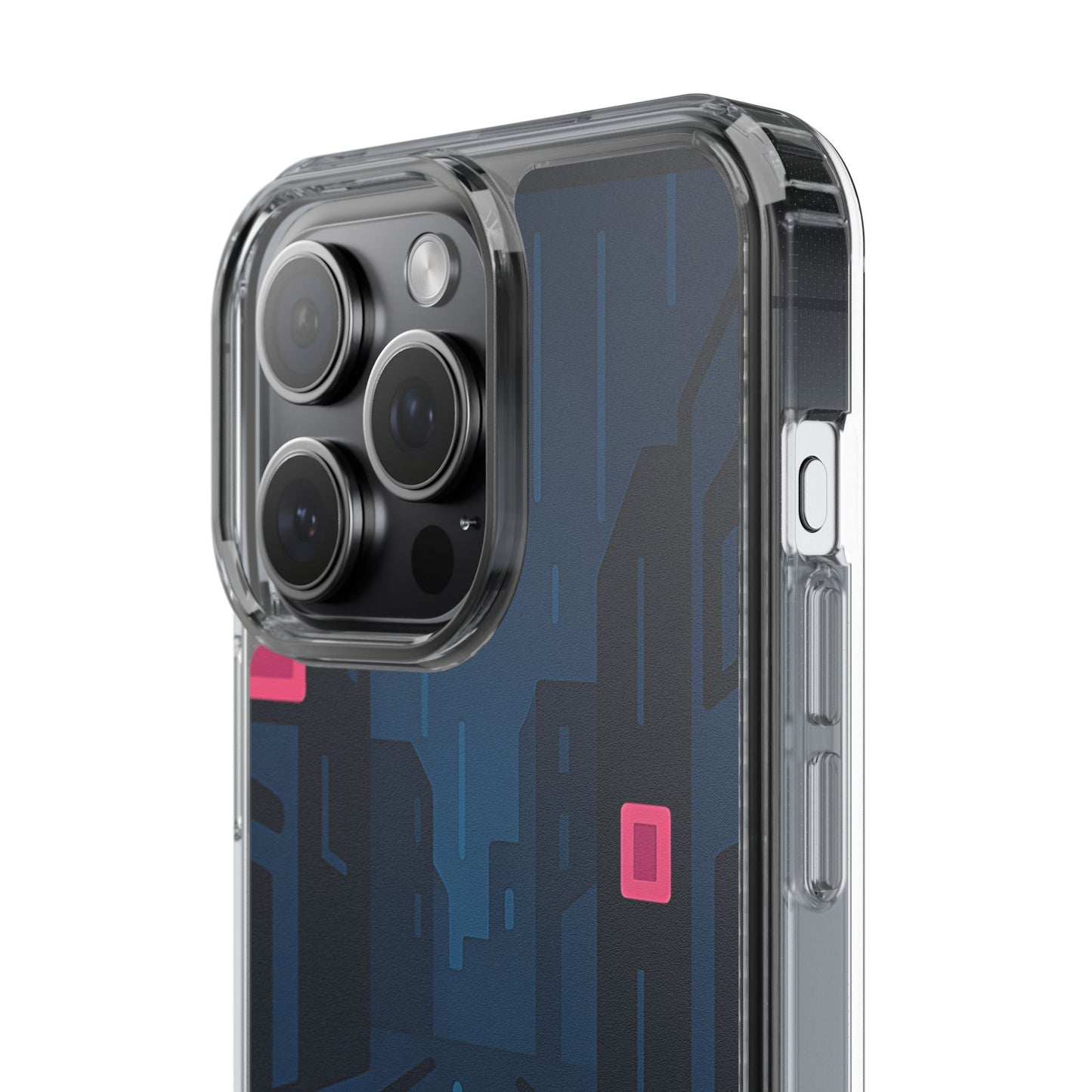 Clear Rainy Neon Street Case - Minimalist Urban Aesthetic Transparent Cover