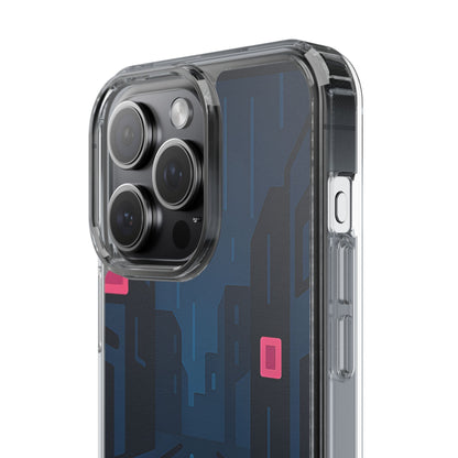 Clear Rainy Neon Street Case - Minimalist Urban Aesthetic Transparent Cover