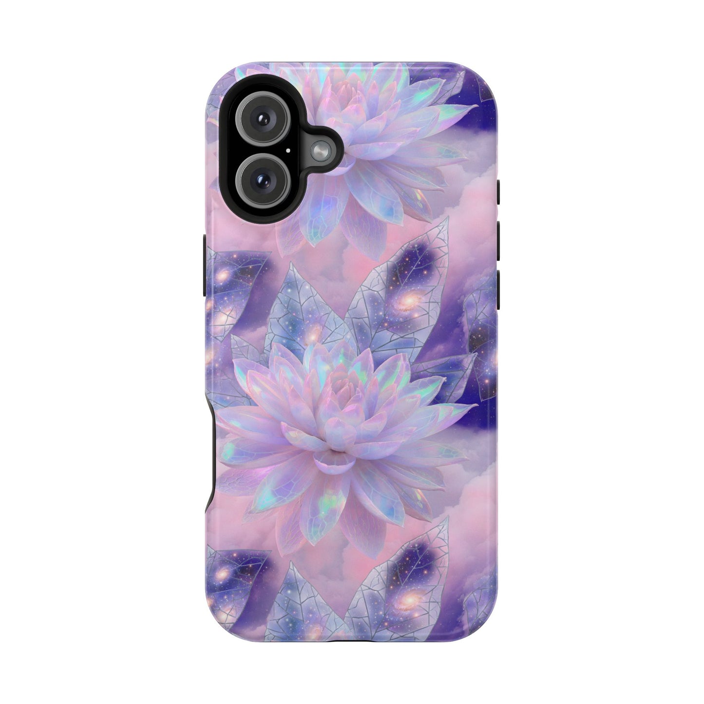 Ethereal Aura: Cosmic Iridescent Lotus MagSafe Case
