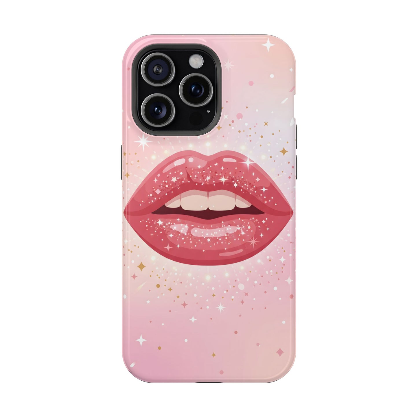 Glamorous Pink Glitter Lip Magnetic Impact Case