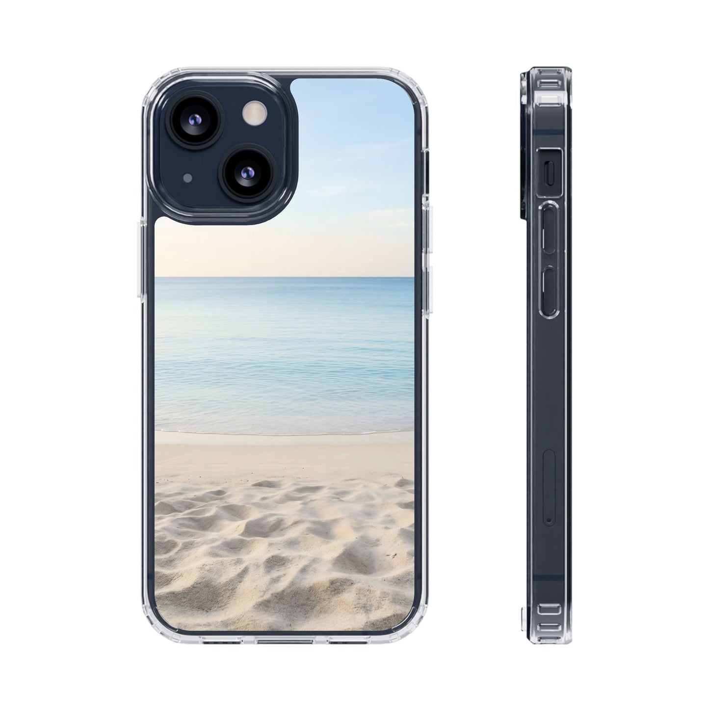 Serene Shoreline Clear Case - MagSafe Compatible Coastal Aesthetic