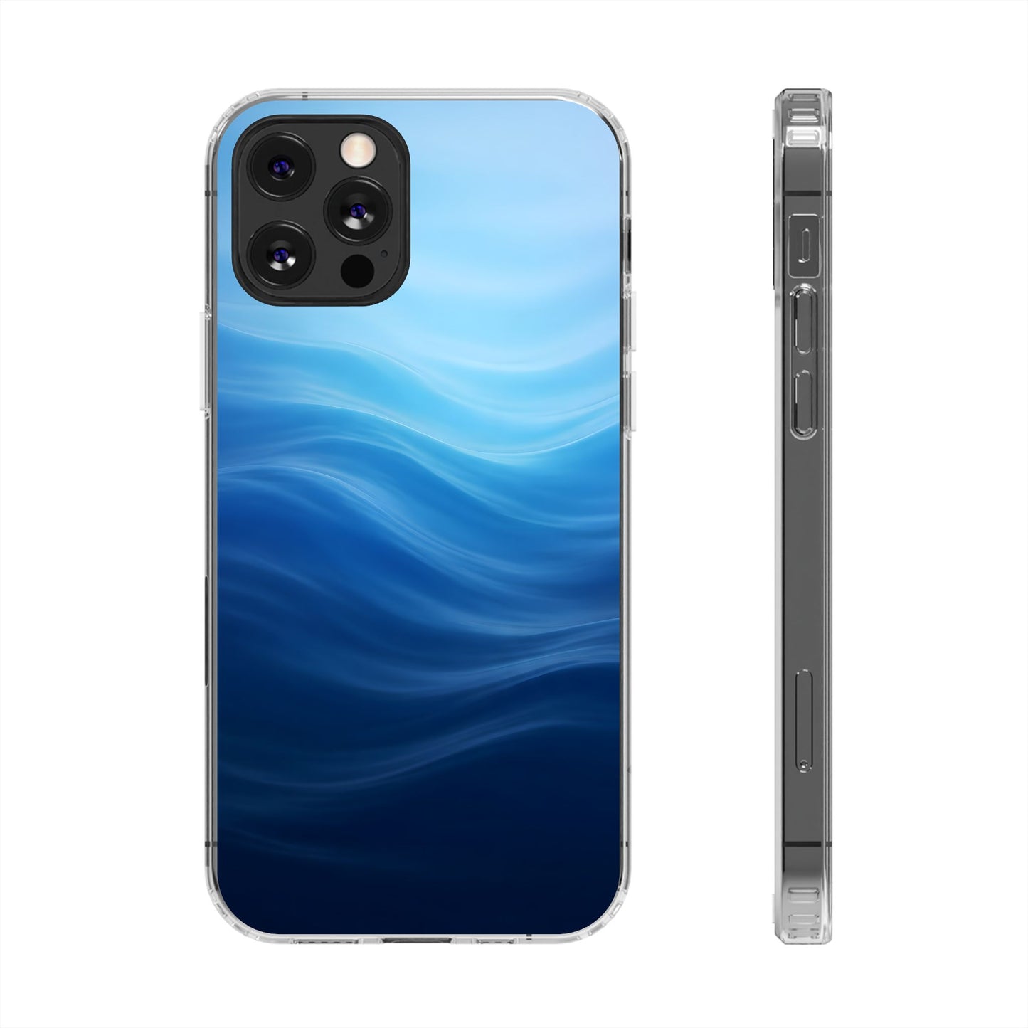 Deep Ocean Waves Clear Case - MagSafe Compatible Coastal Cover