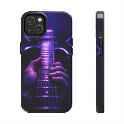 Neon Electric Guitar Tough Case - Purple Stage POV Cover for iPhone & Samsung