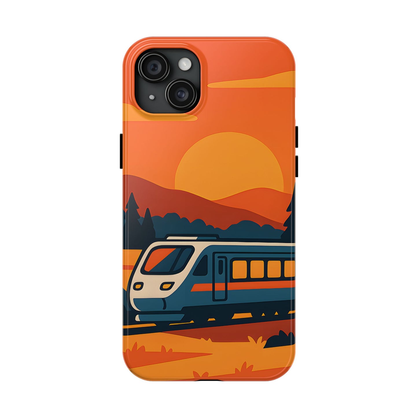 Golden Hour Express Tough Case - Minimalist Sunset Train Aesthetic Cover