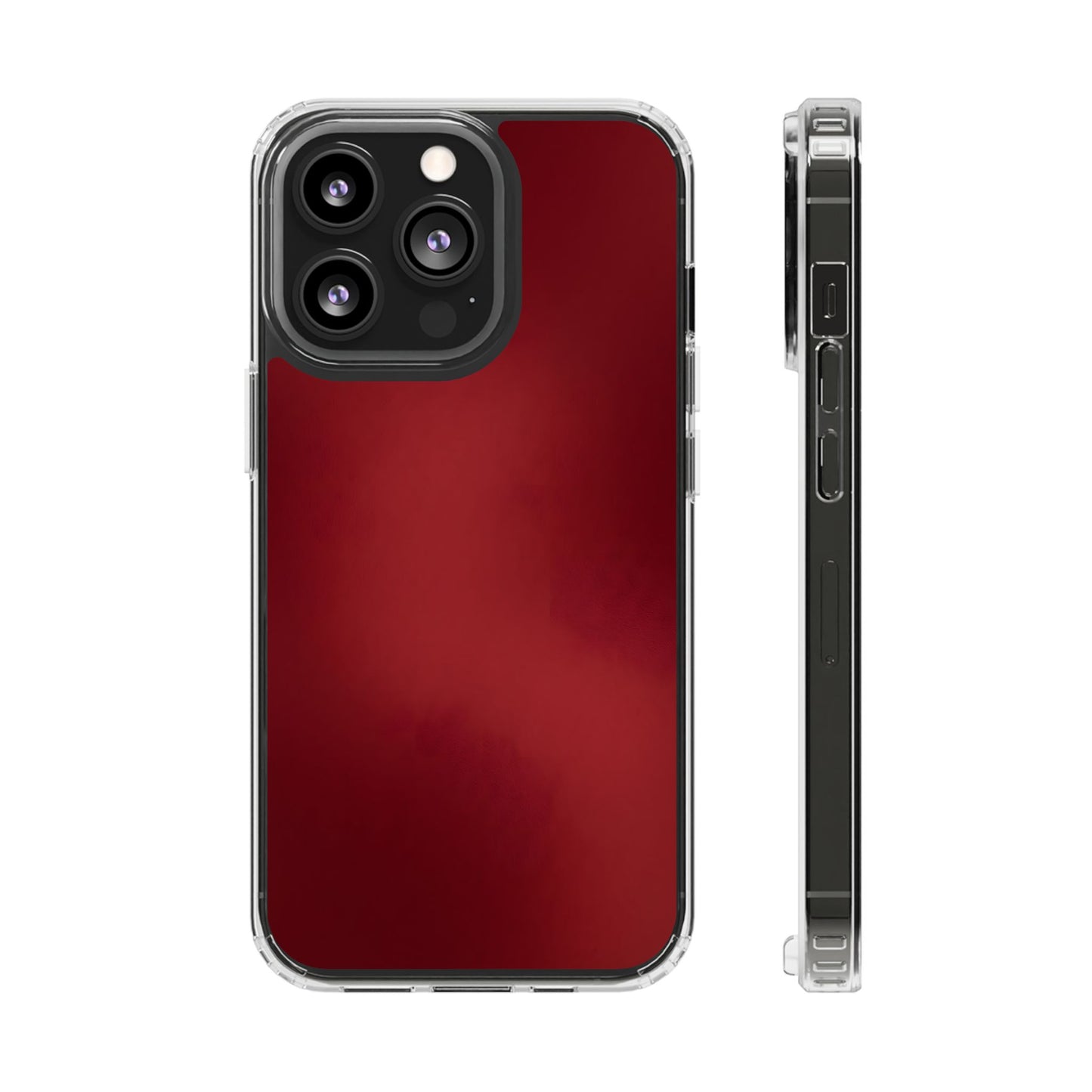 Deep Crimson Aura Clear Case - Premium MagSafe Minimalist Cover