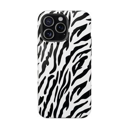 Monochrome Safari: Classic Black & White Zebra MagSafe Case