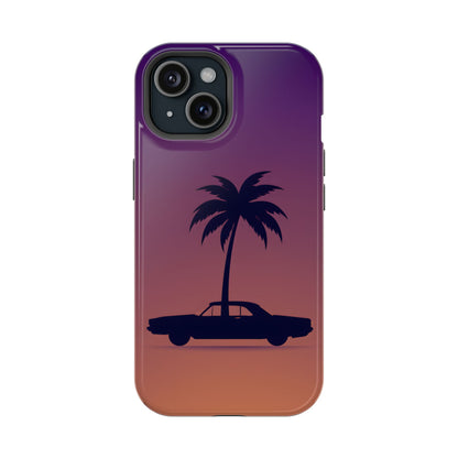 Midnight Drive: Retro Palm Tree Sunset MagSafe Case