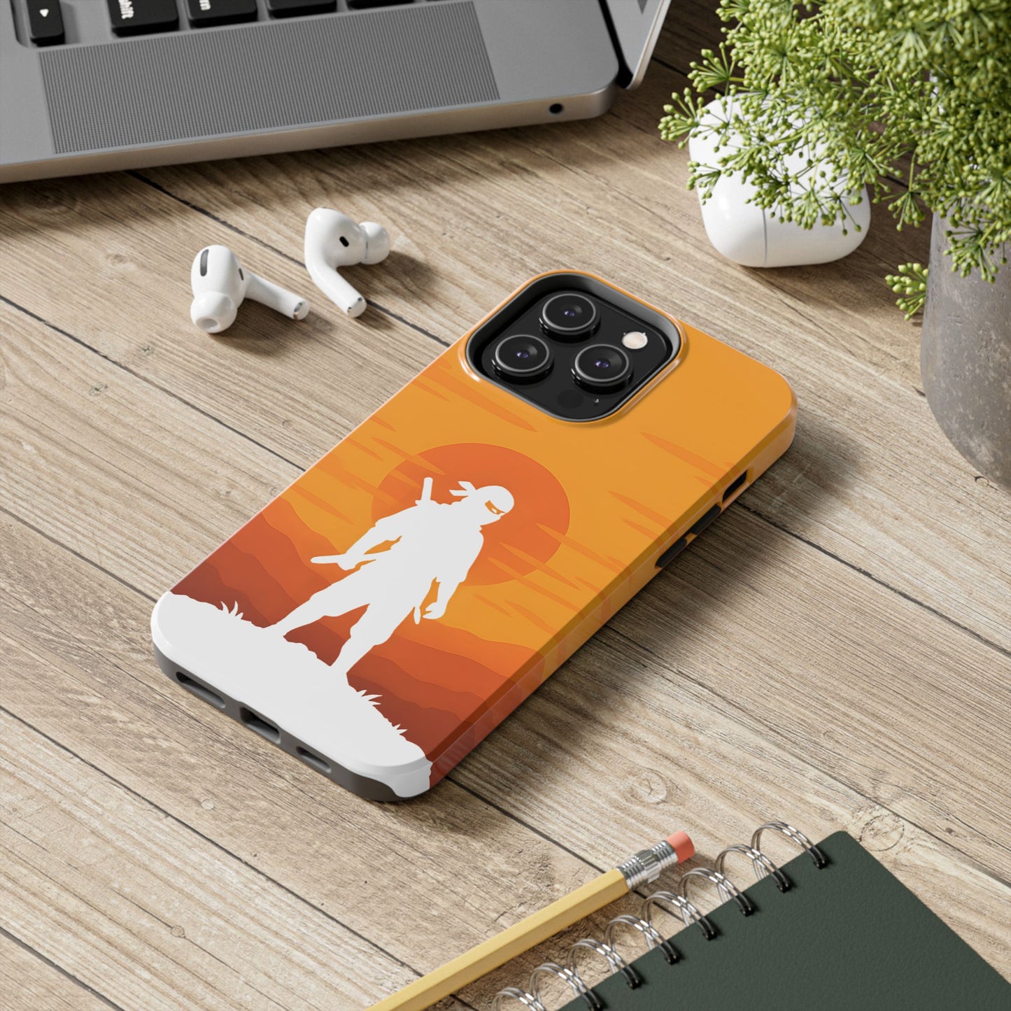 Sunset Shinobi Silhouette Tough Case - Minimalist Ninja Cover for iPhone & Samsung