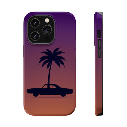 Midnight Drive: Retro Palm Tree Sunset MagSafe Case