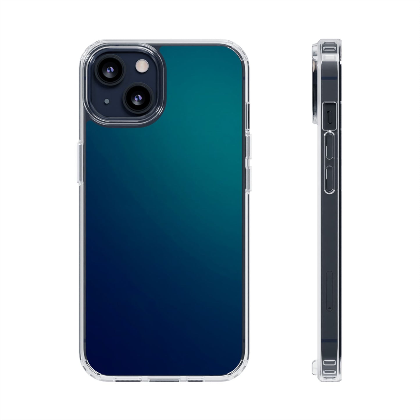 Midnight Ocean Aura Clear Case - MagSafe Compatible Deep Teal Gradient
