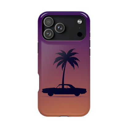 Midnight Drive: Retro Palm Tree Sunset MagSafe Case