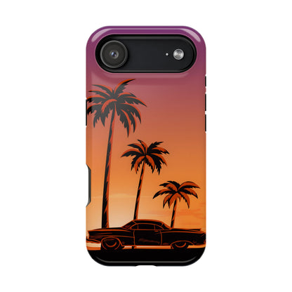 Retro Coastline: Vintage Car & Palm Sunset MagSafe Case