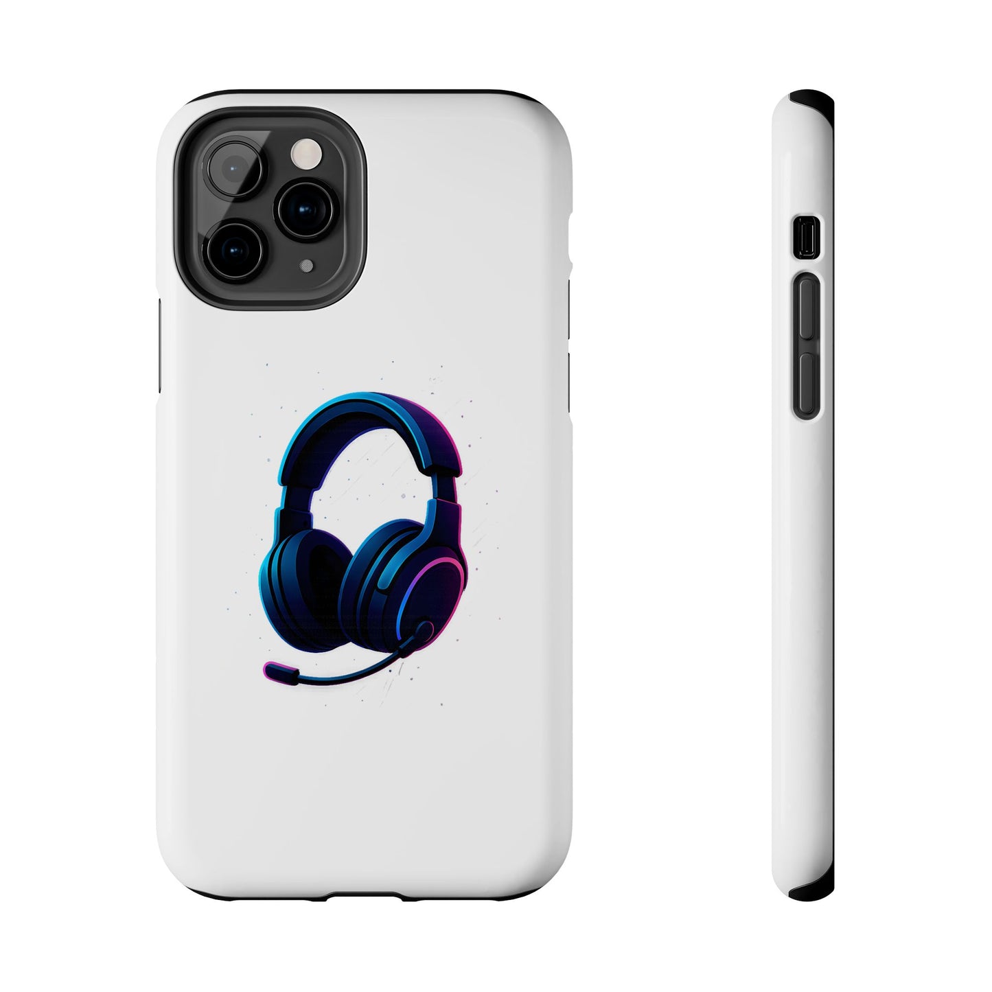 Minimalist Gaming Headset Tough Case - Clean Tech Cover for iPhone & Samsung