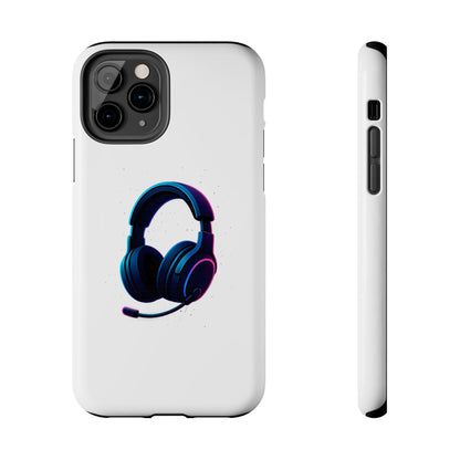 Minimalist Gaming Headset Tough Case - Clean Tech Cover for iPhone & Samsung