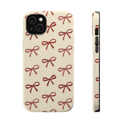 Burgundy Bows Coquette Magnetic Tough Case