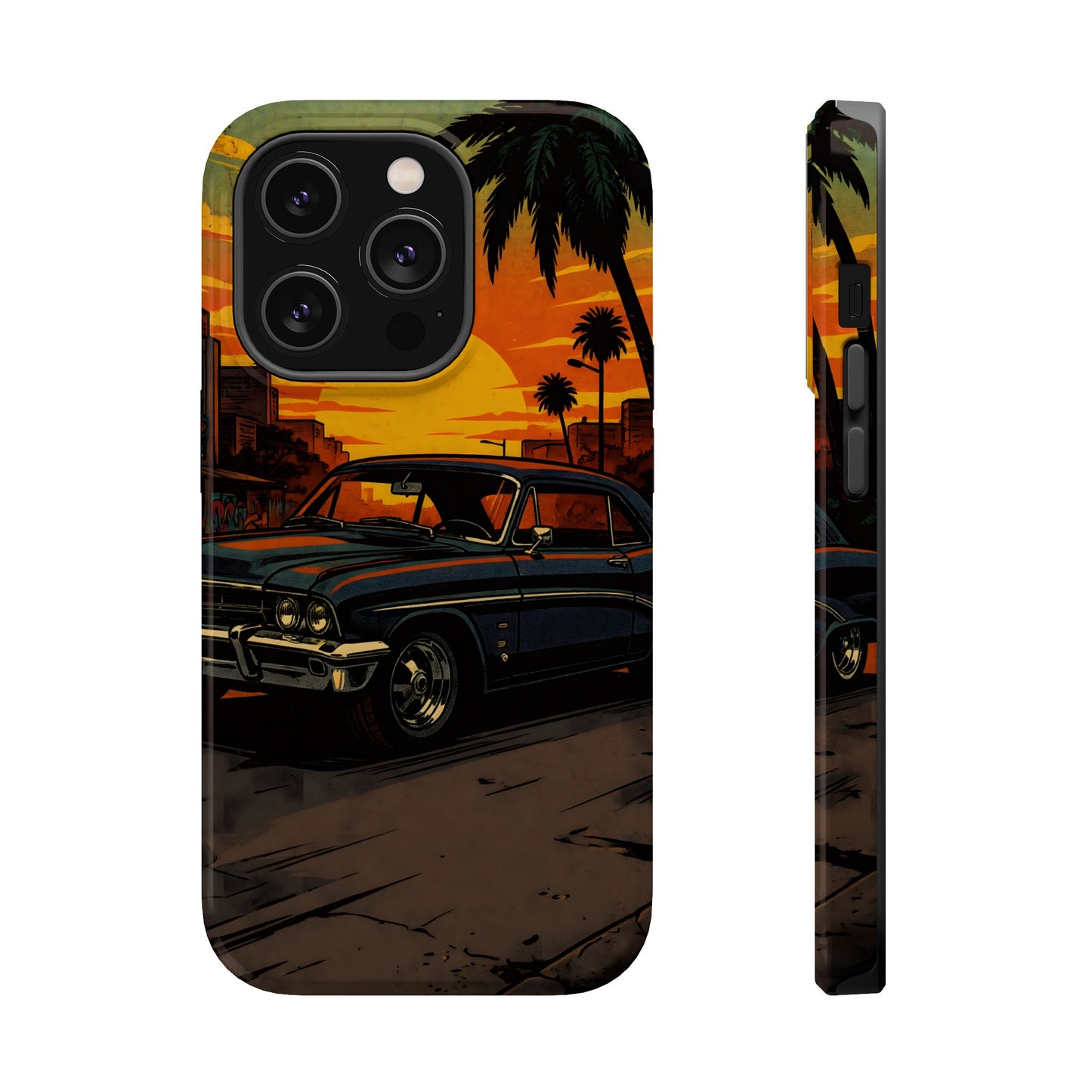 West Coast Lowrider: Retro Sunset Classic Car MagSafe Case