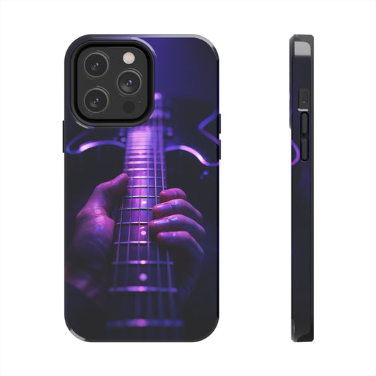 Neon Electric Guitar Tough Case - Purple Stage POV Cover for iPhone & Samsung