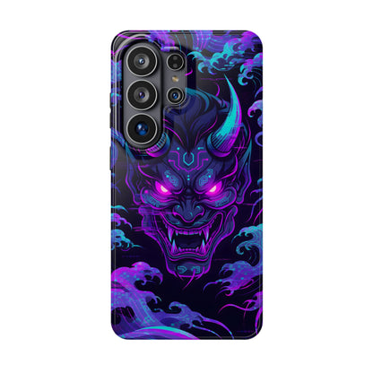 Cyber Oni: Neon Cyberpunk Japanese Mask MagSafe Case