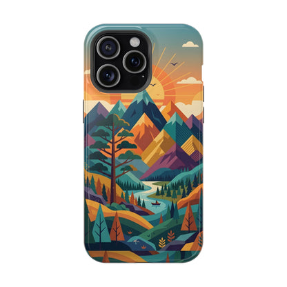 Retro Sunset Mountain Magnetic Impact Case