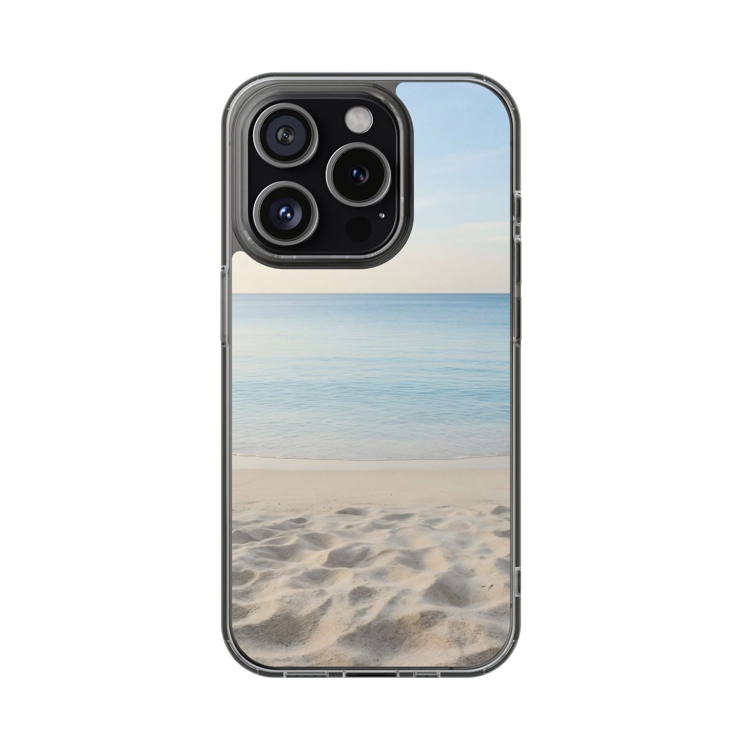 Serene Shoreline Clear Case - MagSafe Compatible Coastal Aesthetic