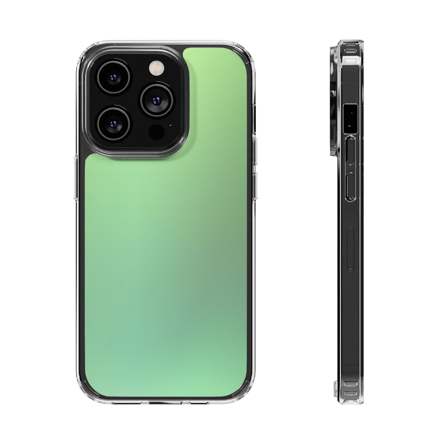 Soft Pistachio Aura Clear Case - MagSafe Compatible Mint Gradient Cover