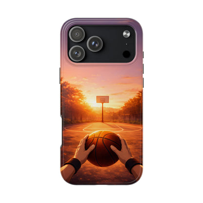 Golden Hour Court Tough Case - Immersive Basketball POV Protective Cover