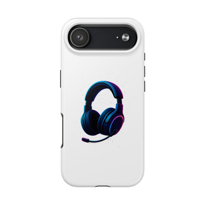 Minimalist Gaming Headset Tough Case - Clean Tech Cover for iPhone & Samsung