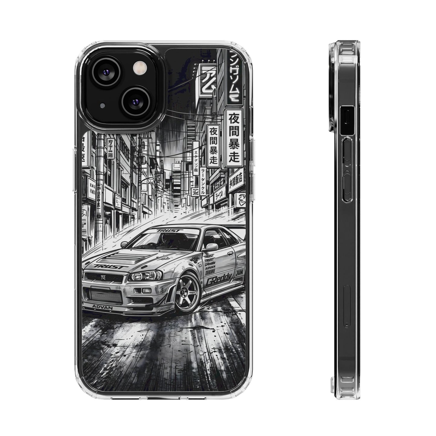 Tokyo Night Drift Manga Case - MagSafe Compatible JDM Clear Cover