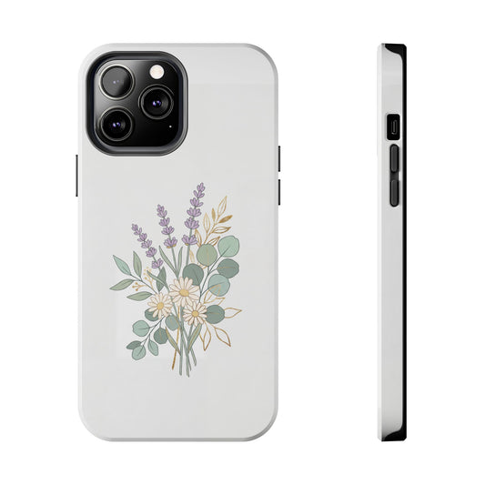 Lavender & Sage Botanical Tough Case - Minimalist Floral Cover for iPhone & Samsung