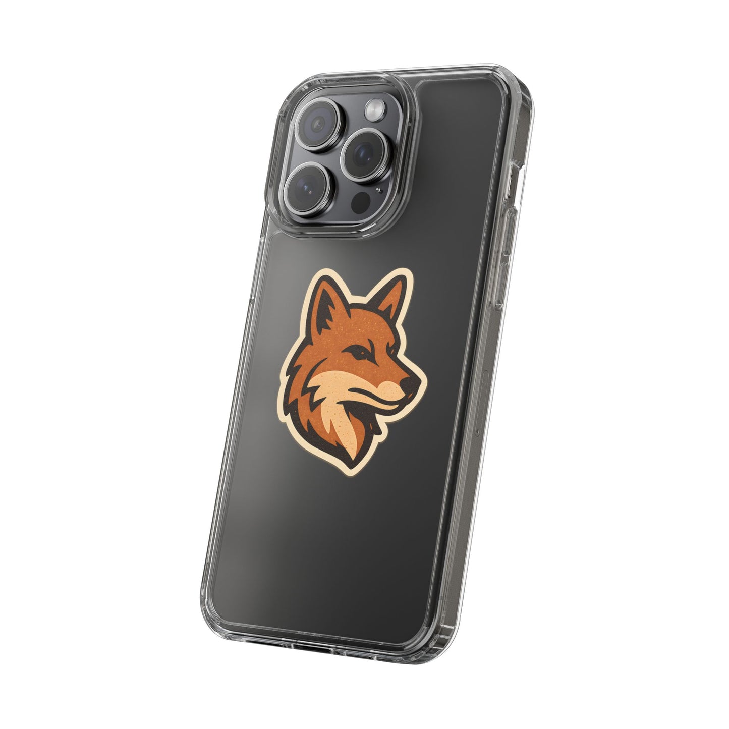 Clear Fox Emblem Phone Case - Vintage Wildlife Sticker Transparent Cover
