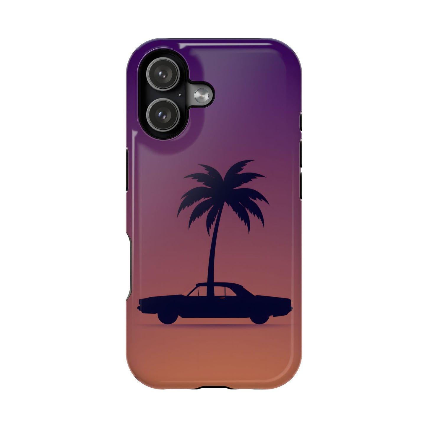 Midnight Drive: Retro Palm Tree Sunset MagSafe Case