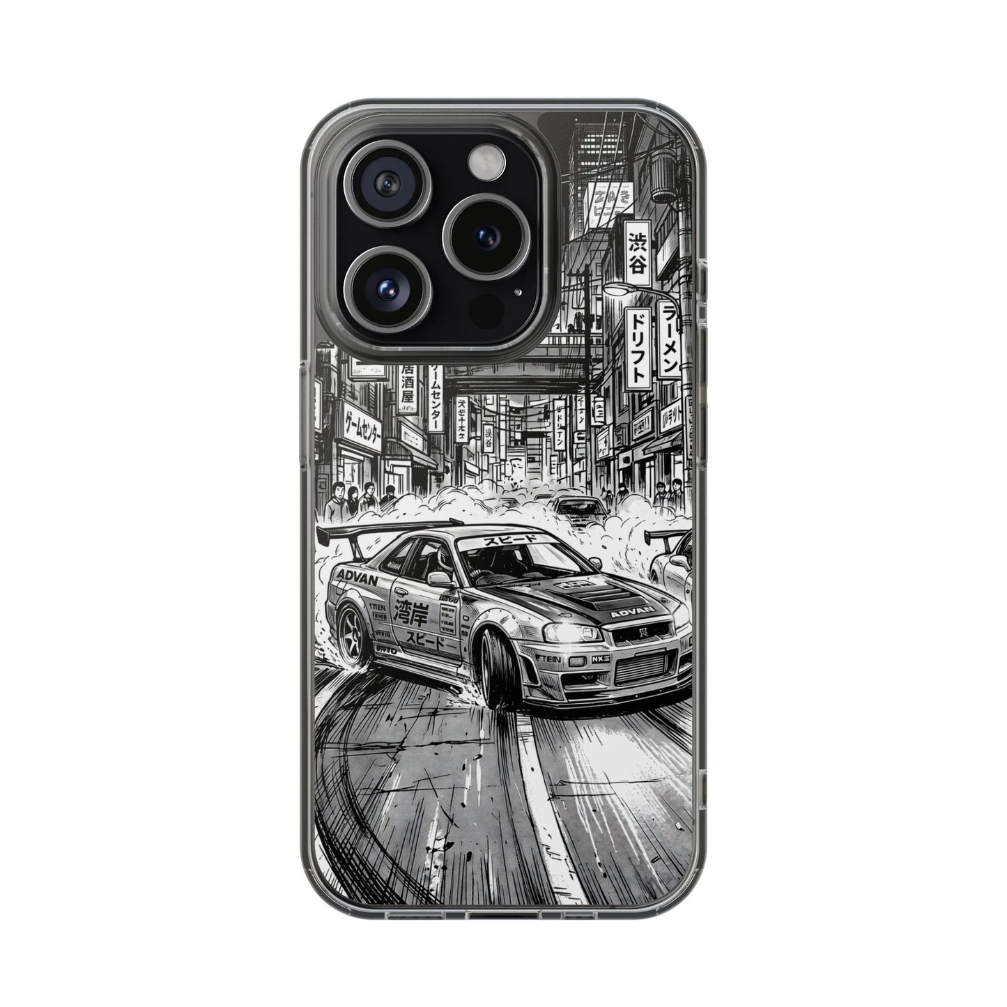 Tokyo Night Drift Manga Case - MagSafe Compatible JDM Clear Cover