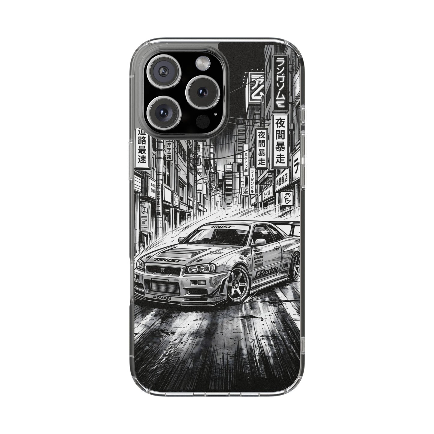 Tokyo Night Drift Manga Case - MagSafe Compatible JDM Clear Cover