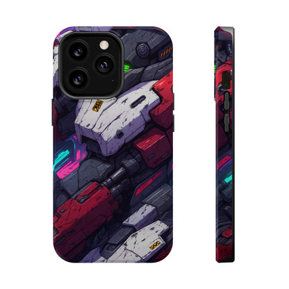 Cyber Armor: Battle-Worn Mecha Print MagSafe Case