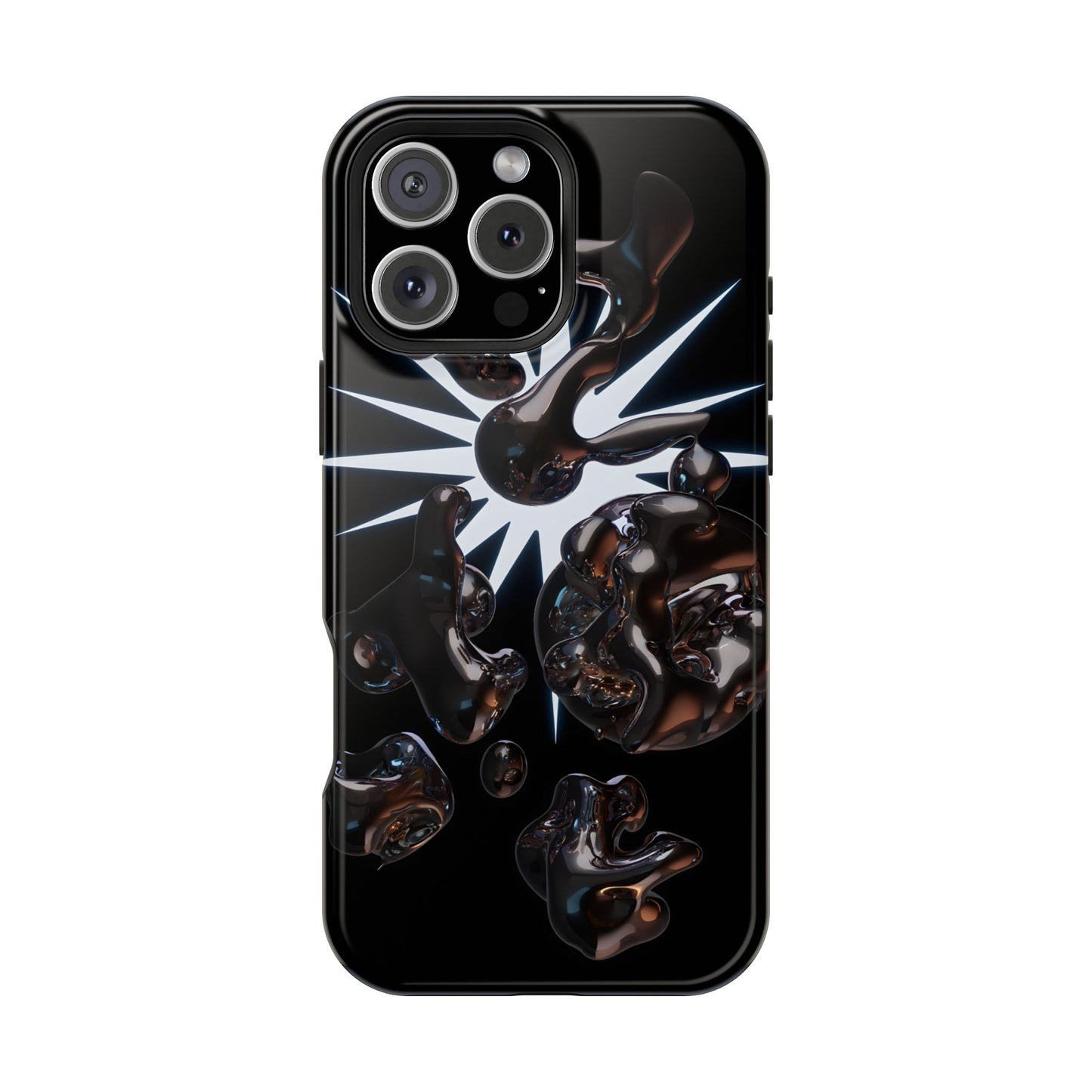 Liquid Chrome 3D Bubbles Magnetic Impact Case
