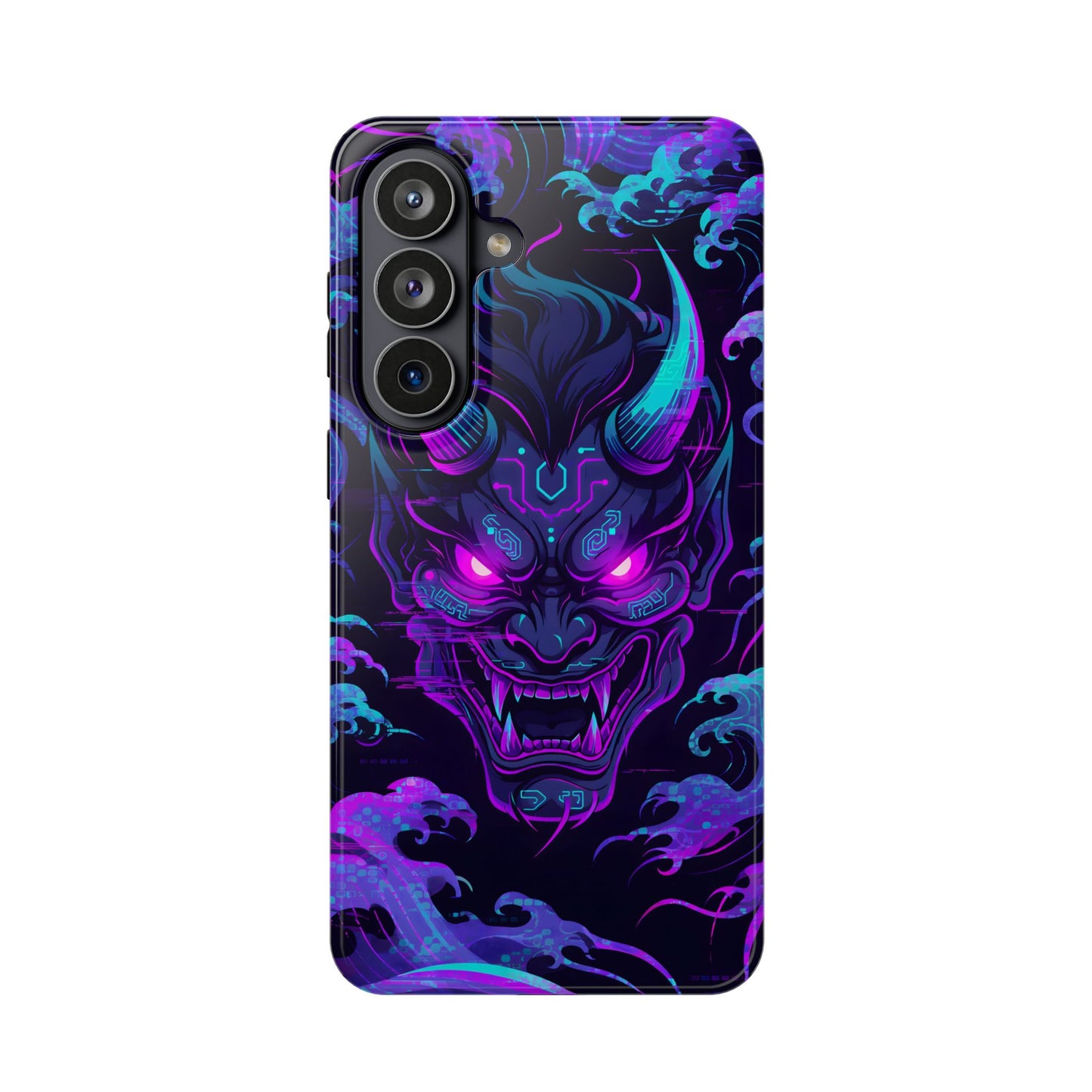 Cyber Oni: Neon Cyberpunk Japanese Mask MagSafe Case