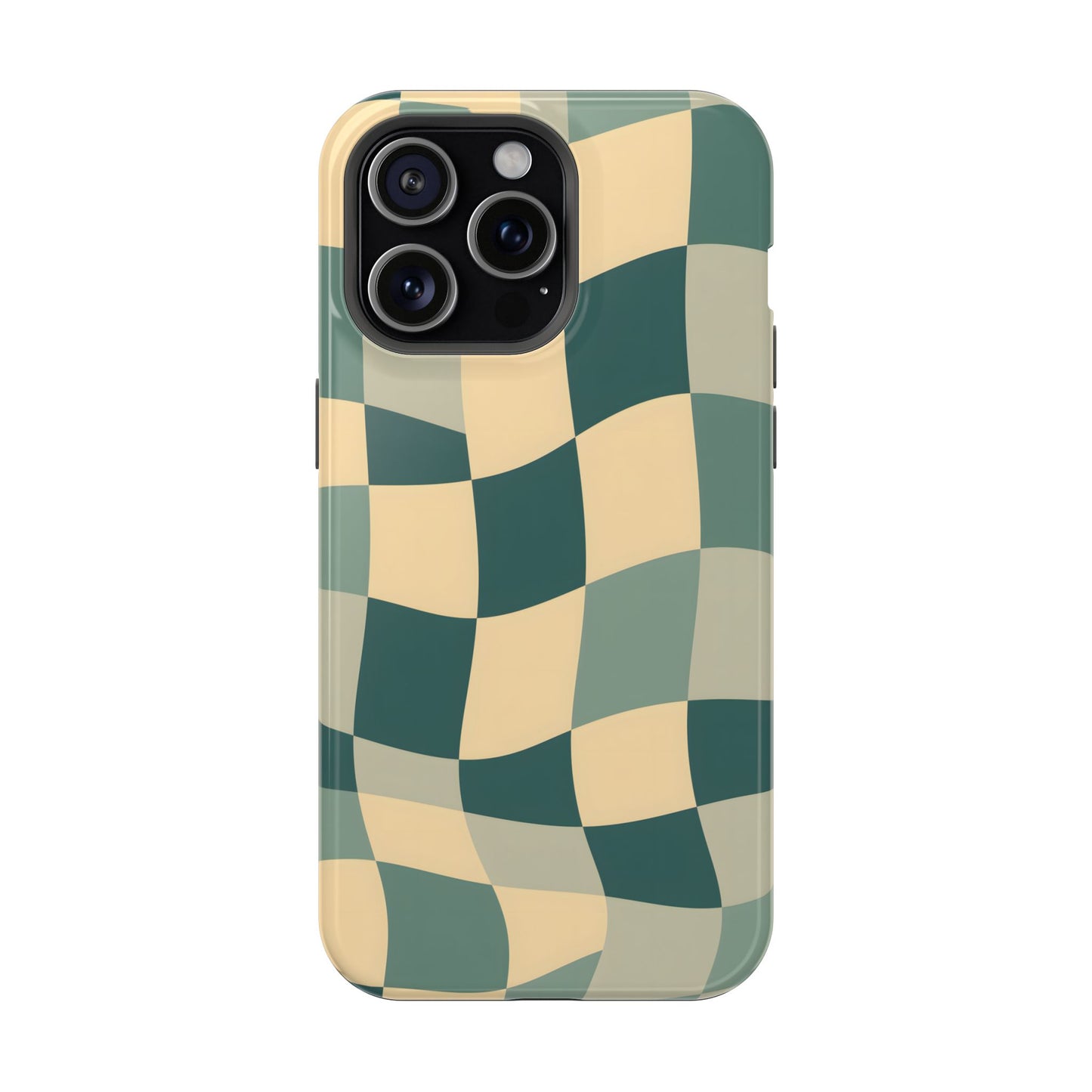 Forest Green Wavy Checkerboard Magnetic Case