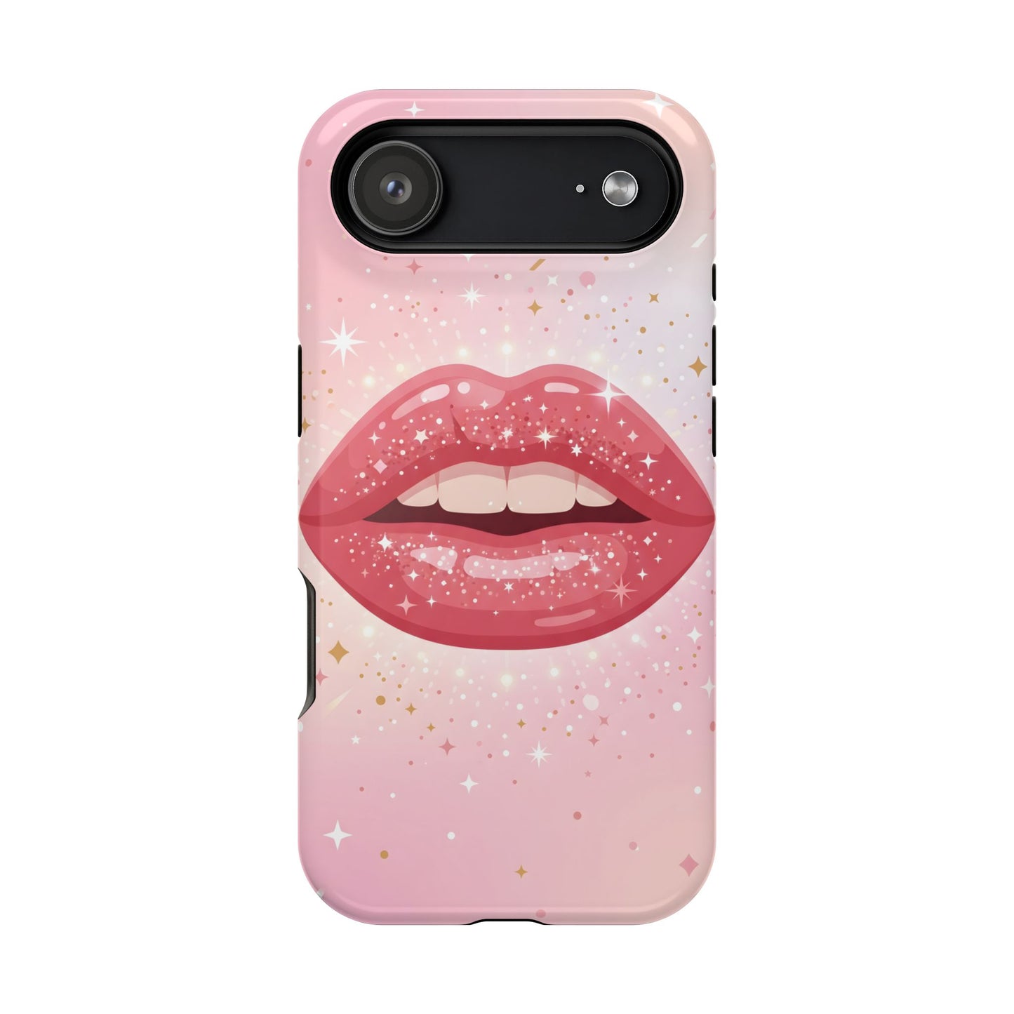 Glamorous Pink Glitter Lip Magnetic Impact Case