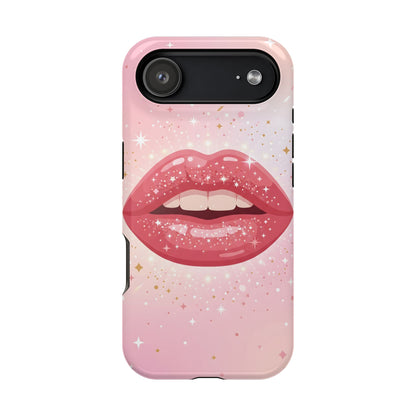 Glamorous Pink Glitter Lip Magnetic Impact Case