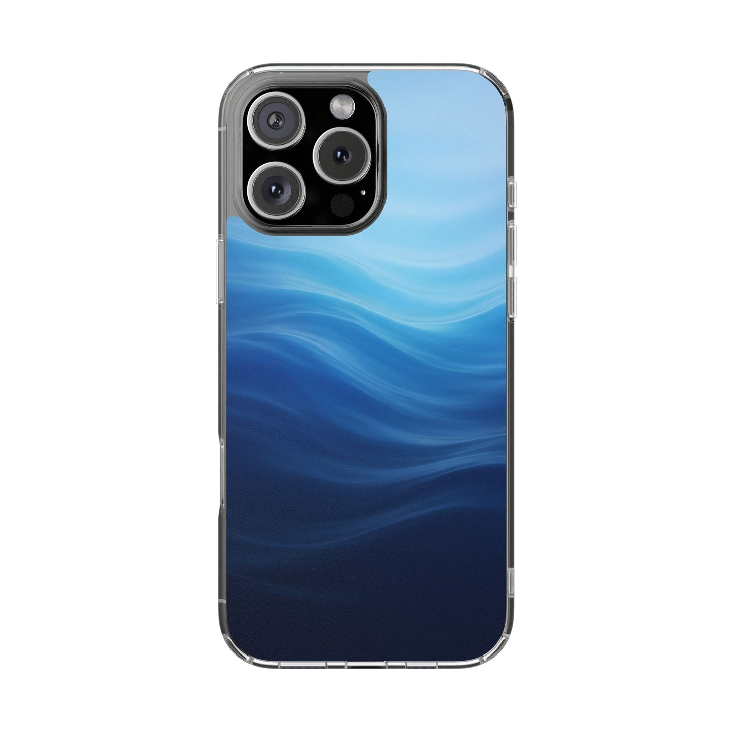 Deep Ocean Waves Clear Case - MagSafe Compatible Coastal Cover