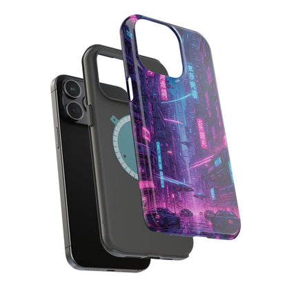 Neo-Tokyo Nights: Premium Cyberpunk Cityscape MagSafe Case