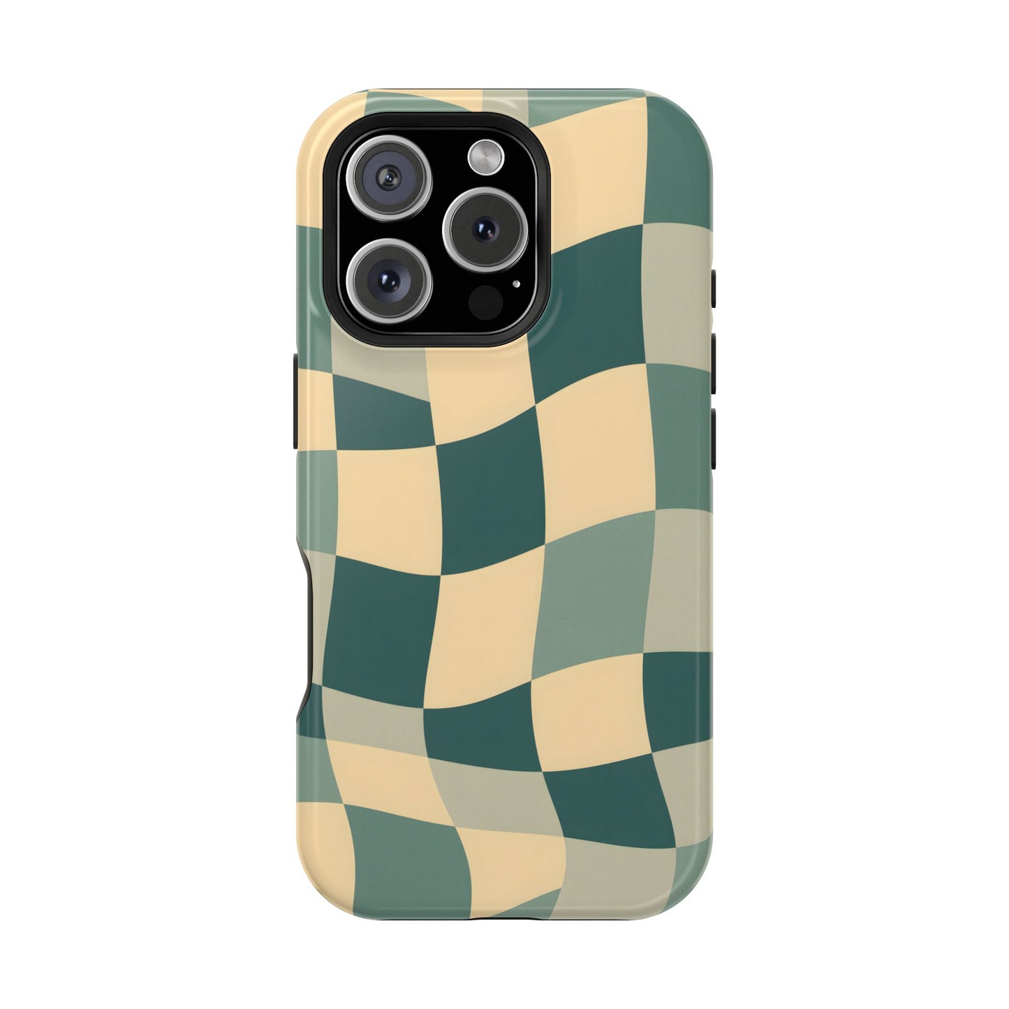 Forest Green Wavy Checkerboard Magnetic Case