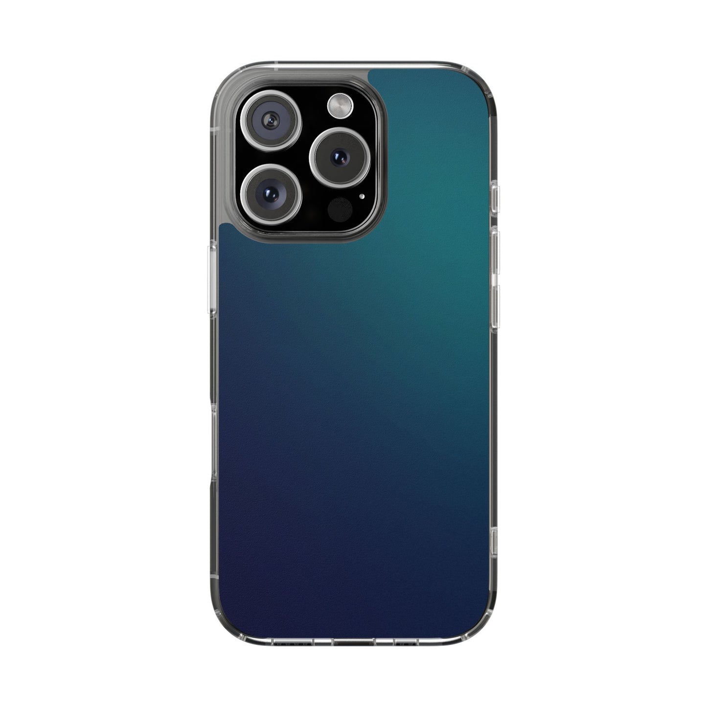 Midnight Ocean Aura Clear Case - MagSafe Compatible Deep Teal Gradient