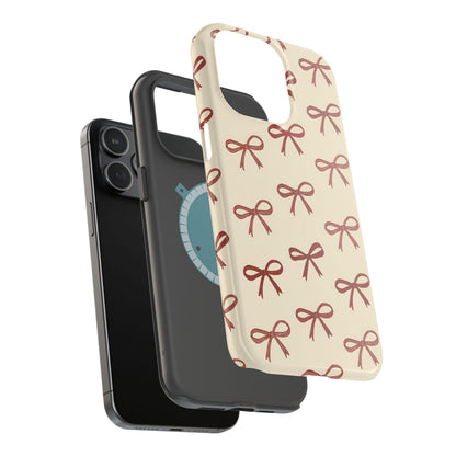 Burgundy Bows Coquette Magnetic Tough Case