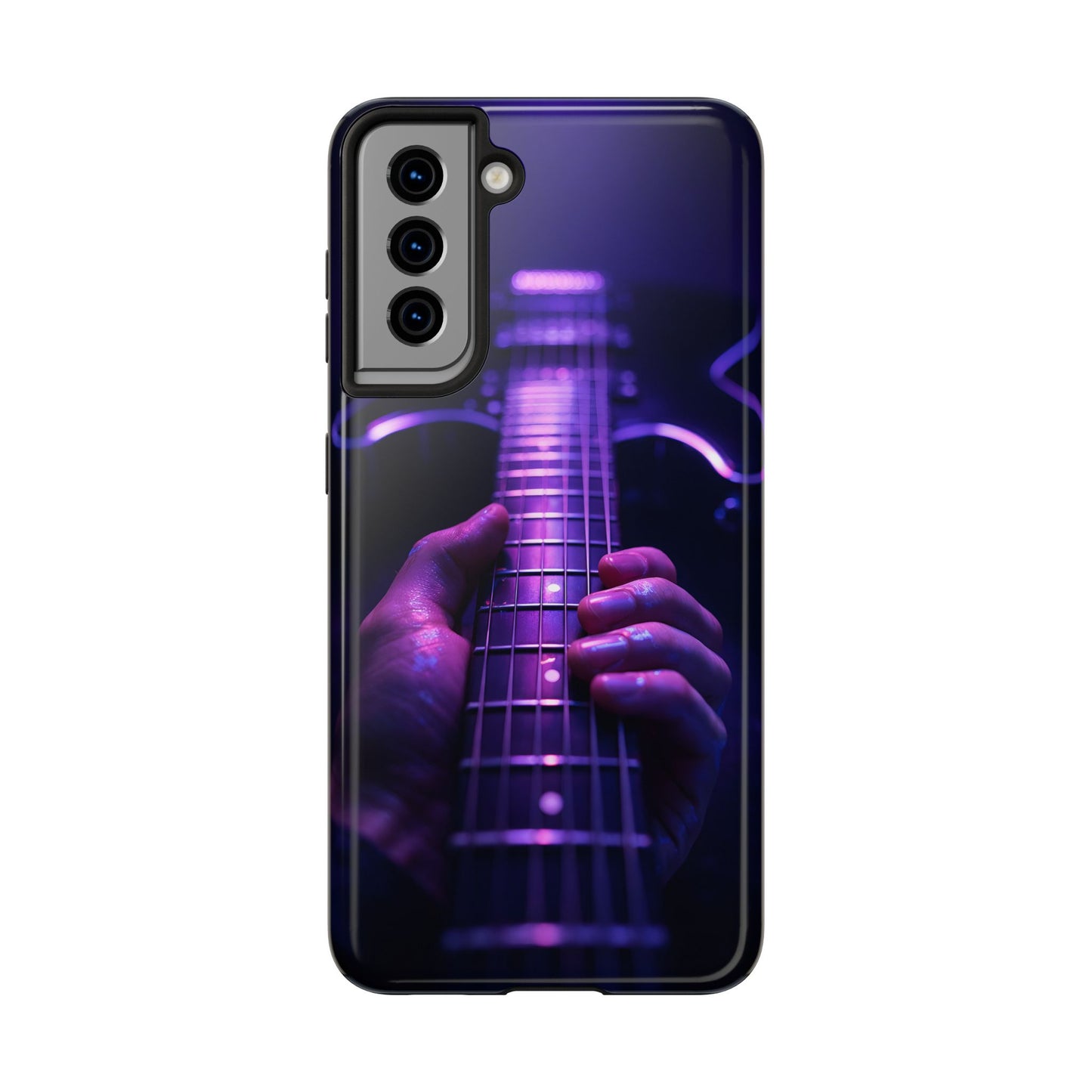Neon Electric Guitar Tough Case - Purple Stage POV Cover for iPhone & Samsung