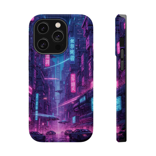 Neo-Tokyo Nights: Premium Cyberpunk Cityscape MagSafe Case