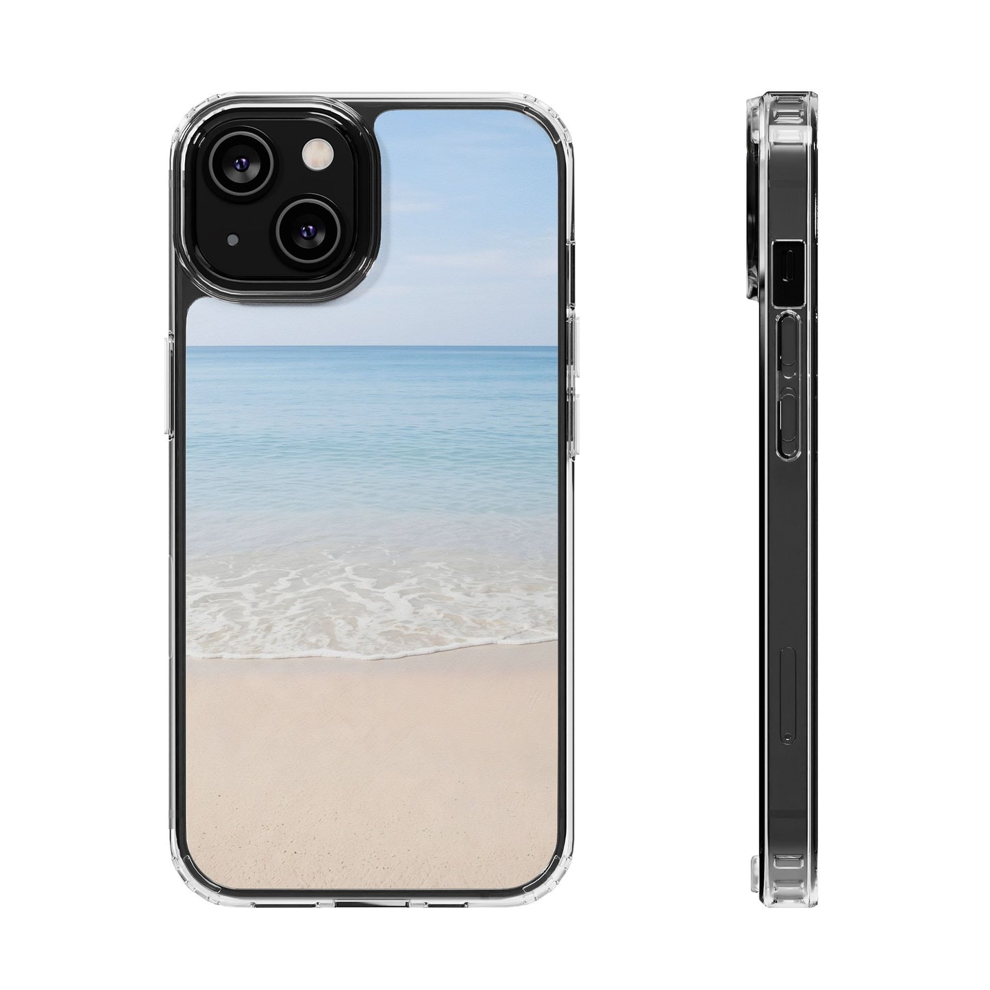 Serene Beach Landscape Clear Case - MagSafe Compatible Coastal Cover