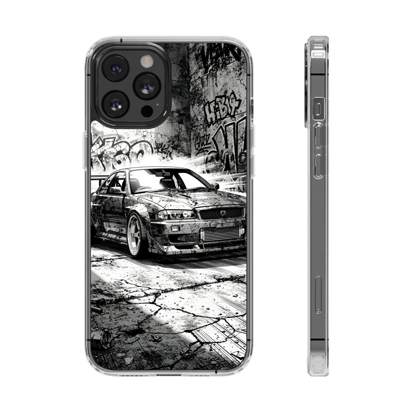 Monochrome Urban Drift Case - MagSafe Compatible JDM Clear Cover