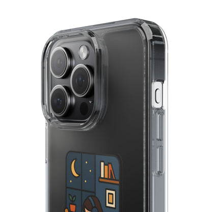 Clear Lofi Midnight Study Case - Cozy Aesthetic Transparent Cover for iPhone & Samsung