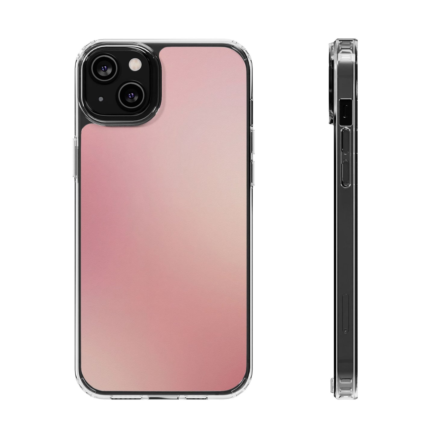 Soft Rose Aura Clear Case - MagSafe Compatible Blush Gradient Cover